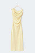 Draped satin maxi dress - Bordeaux