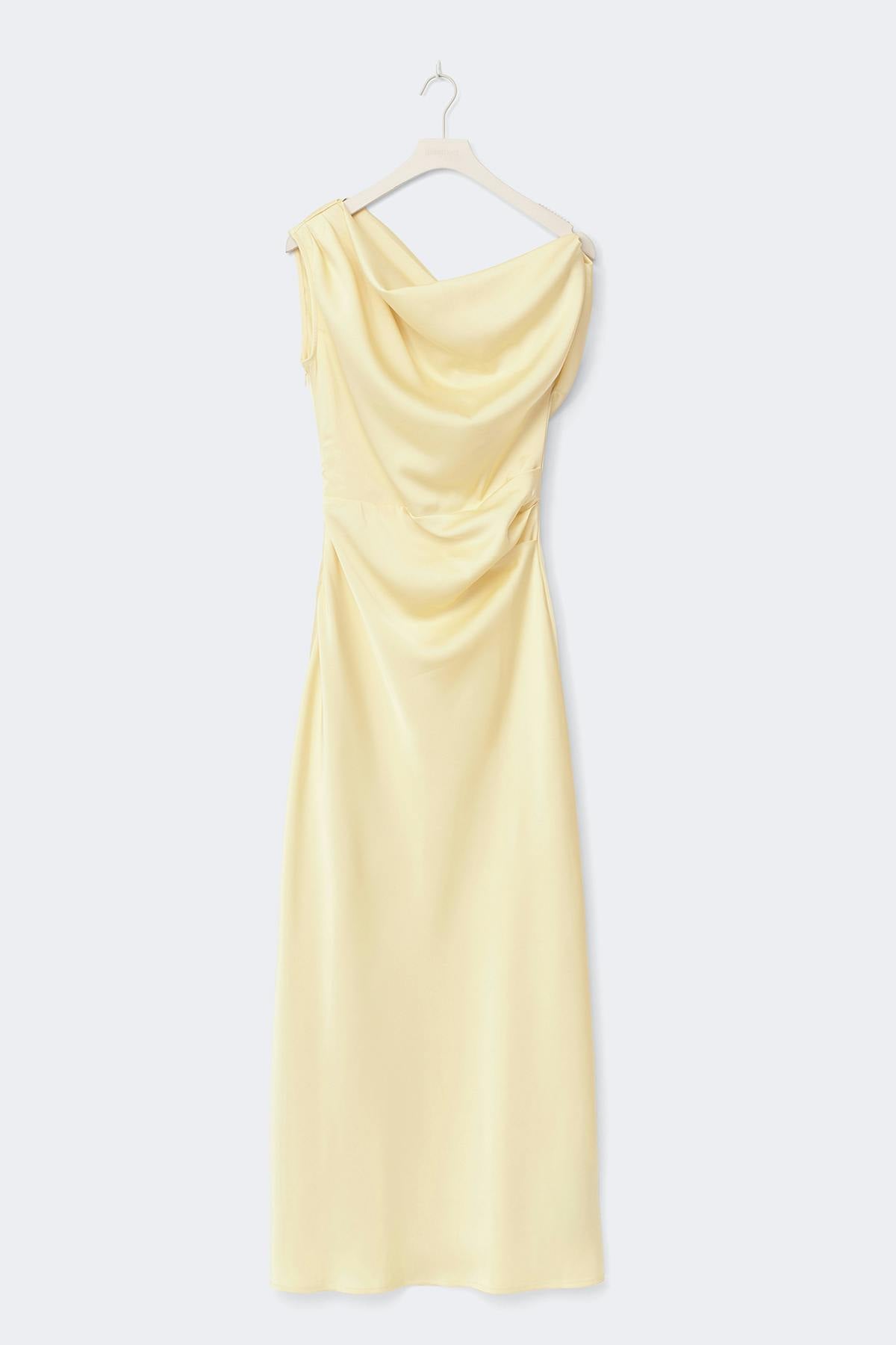 Draped satin maxi dress - Bordeaux