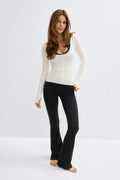 Soft layering yoga top - Dusty blue