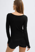 Soft layering yoga top - Noir