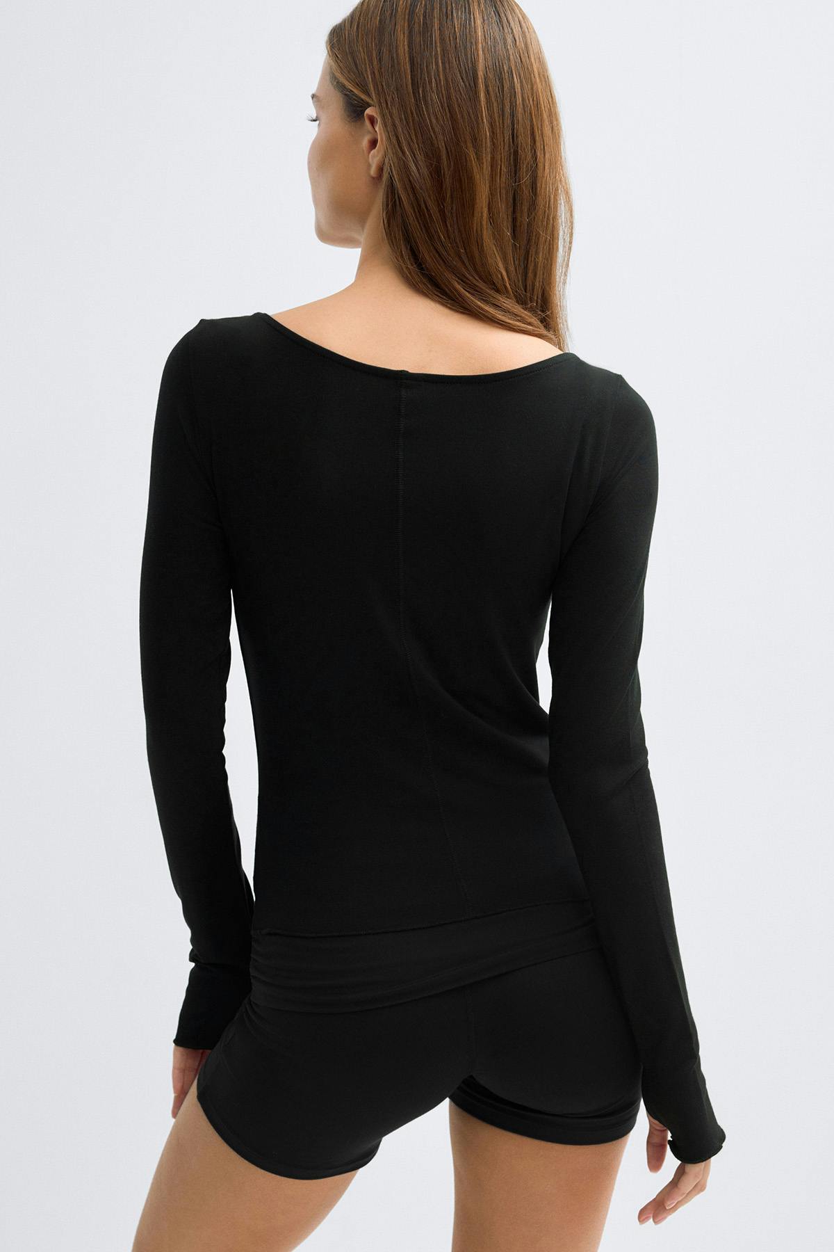 Soft layering yoga top - Noir