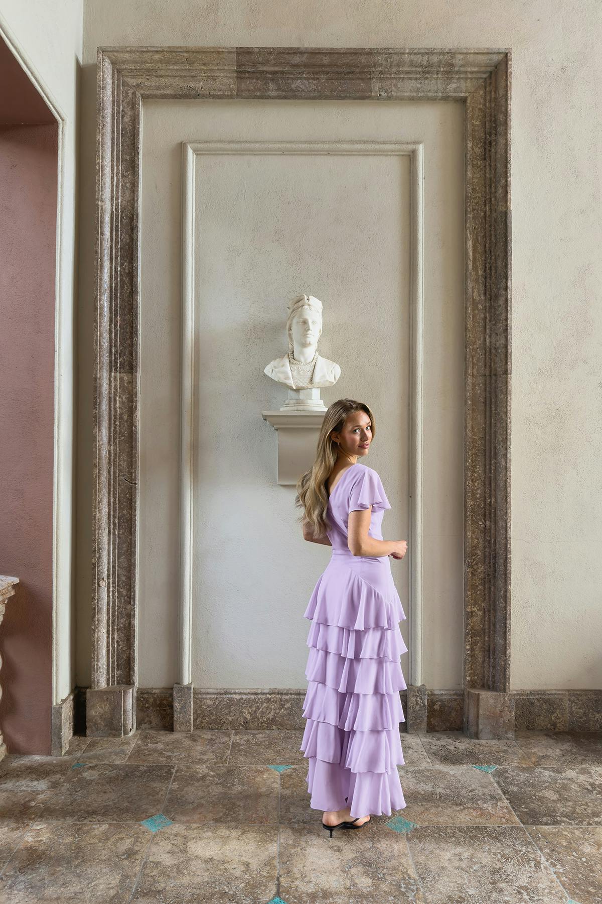 Frill maxi dress - Creme