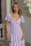 Frill maxi dress - Violet clair