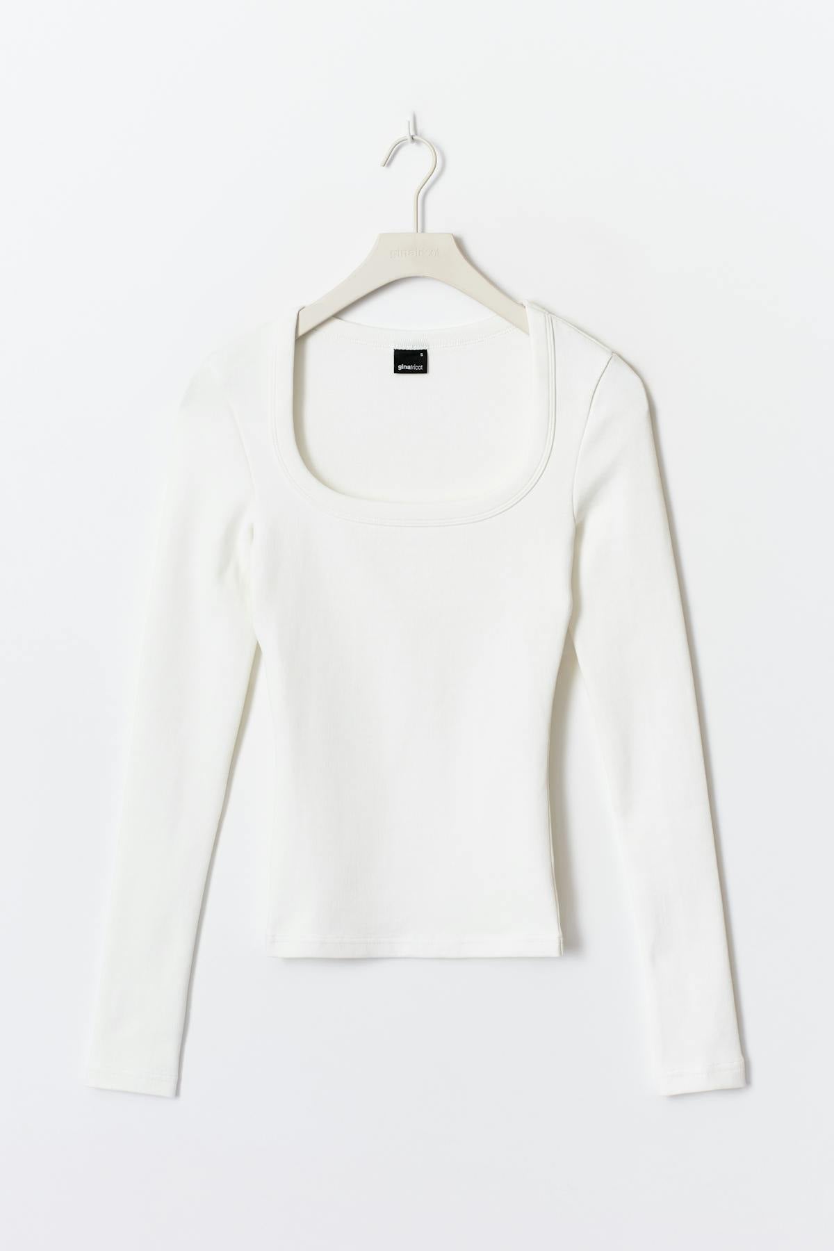 Super stretch scoop neck top - Blanc cassé