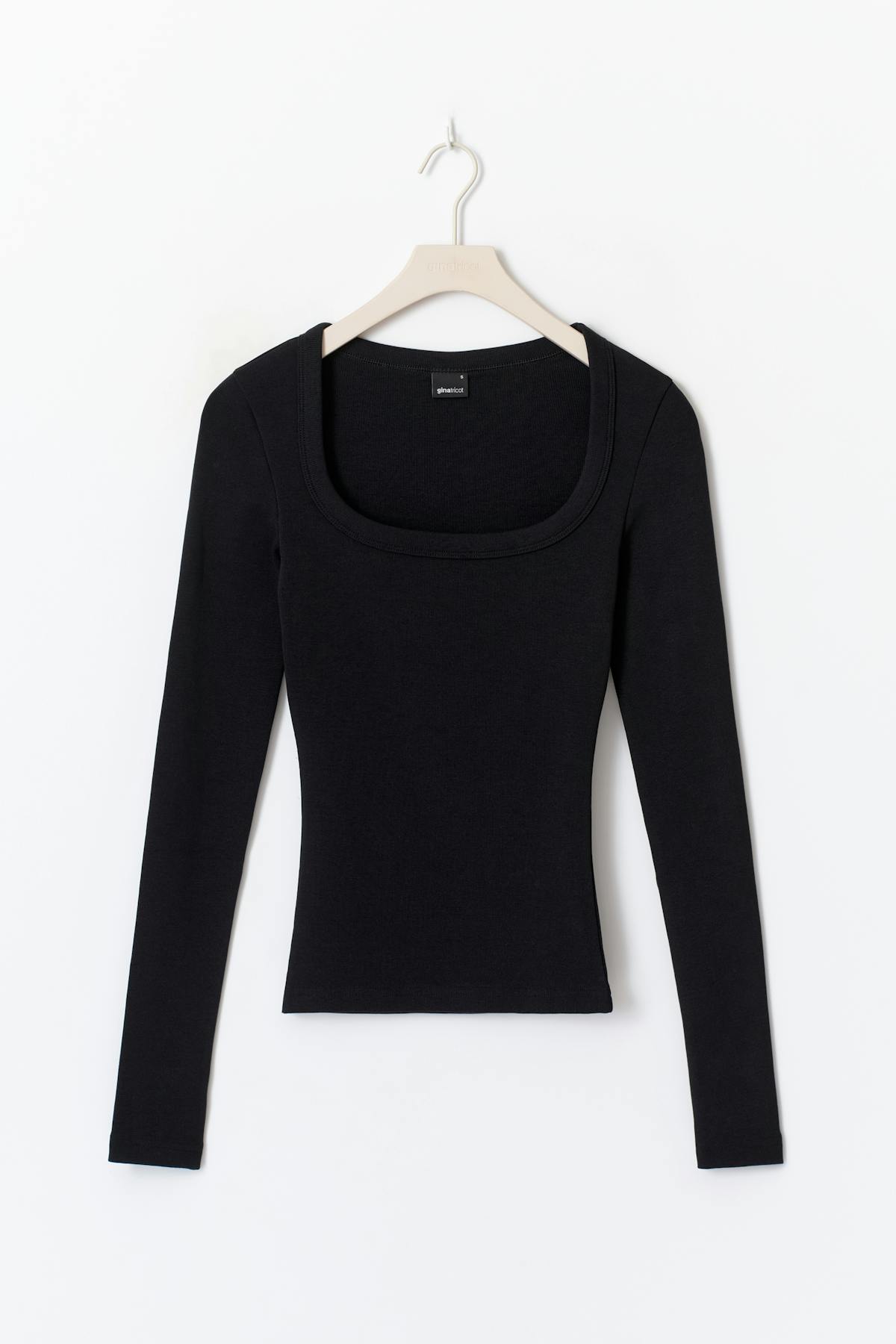 Super stretch scoop neck top - Noir