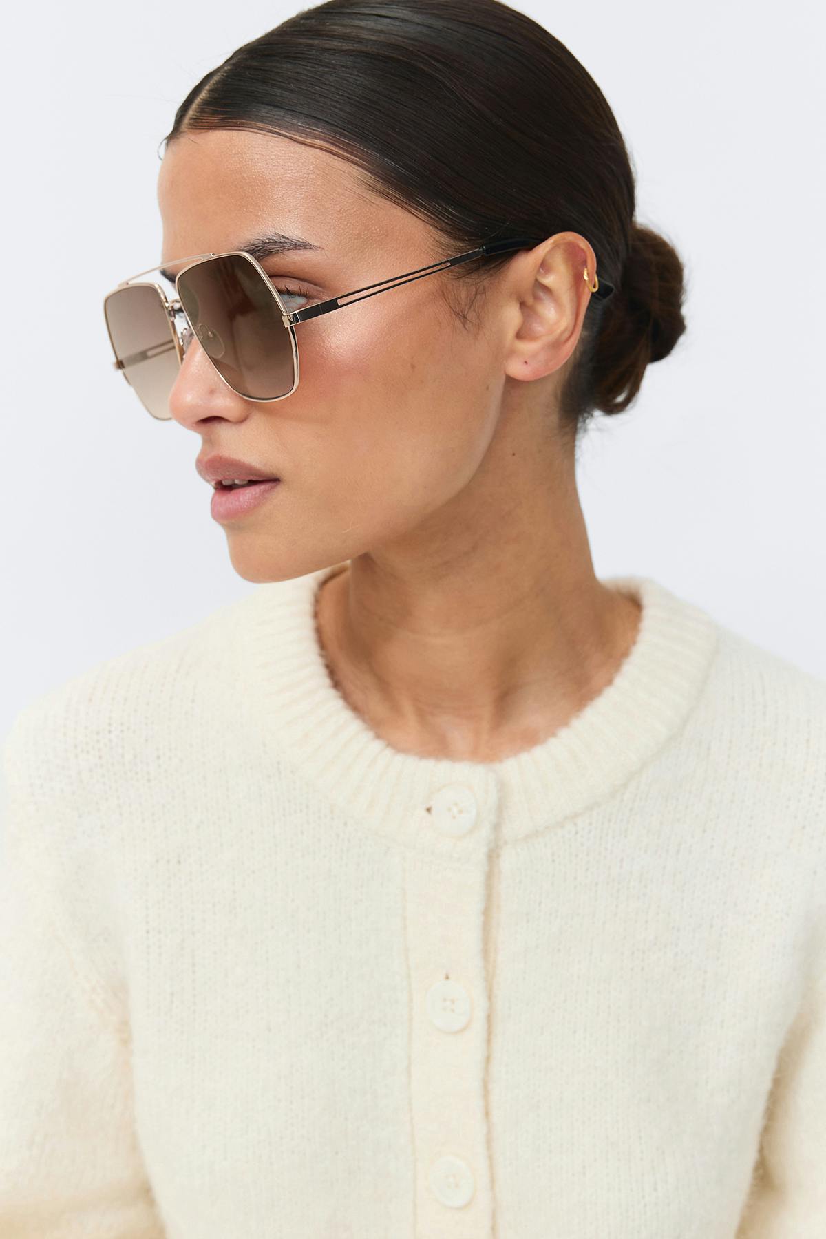 Metal frame aviator sunglasses - Black/gold