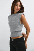 Knitted vest - Seal brown