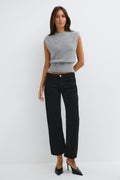 Knitted vest - Seal brown
