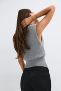 Knitted vest - Seal brown