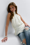 14+ halterneck top - Rouge foncé