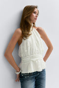 14+ halterneck top - Rouge foncé