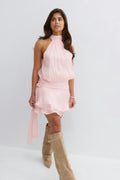 14+ open back frill dress - Noir