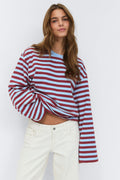 Stripe long sleeve tee - Navy/archive