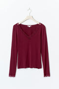 14+ lace top - Rouge foncé