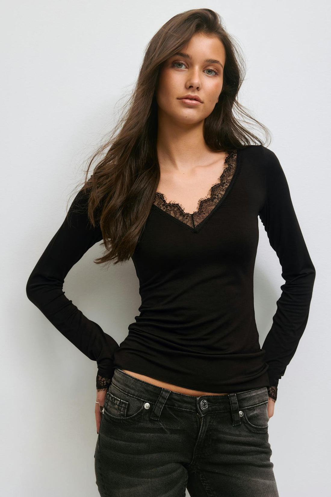 14+ lace top - Noir