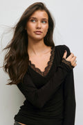 14+ lace top - Noir