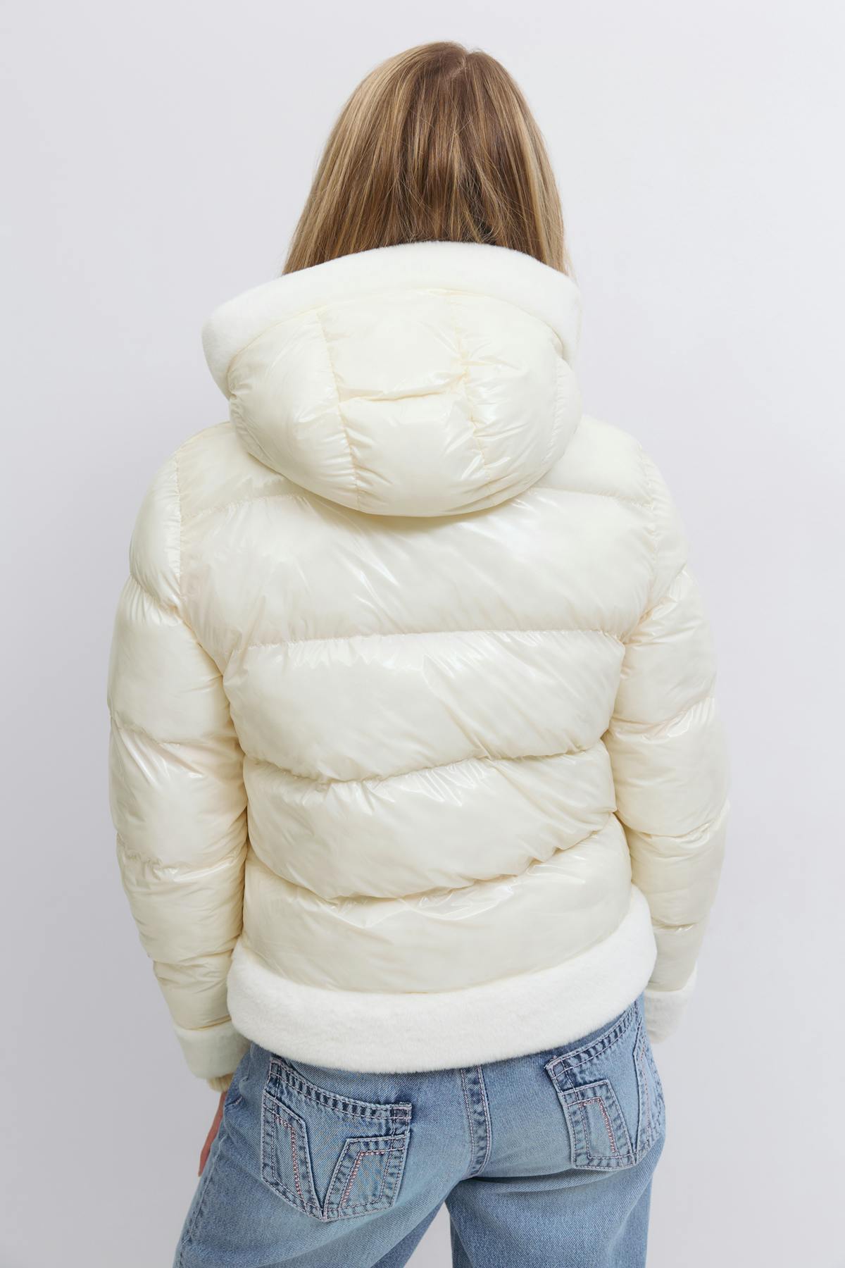 Y padded fur jacket - Creme