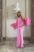 Draped back maxi dress - Chocolate plum