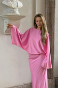 Draped back maxi dress - Rose
