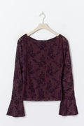 Floral flare sleeve top - Wine tasting