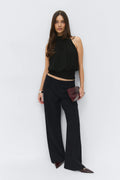 Mesh halterneck top - Noir