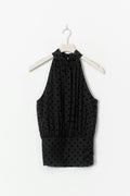 Mesh halterneck top - Noir