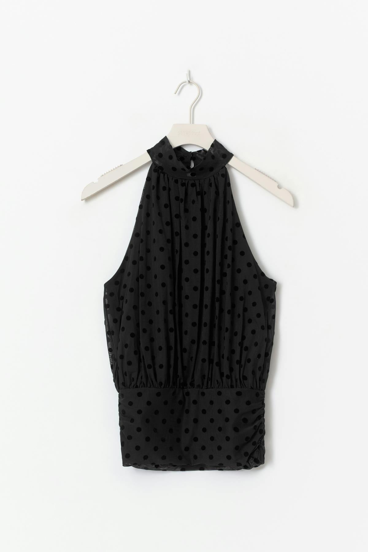 Mesh halterneck top - Noir