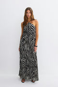 Crinkle maxi dress - Marron