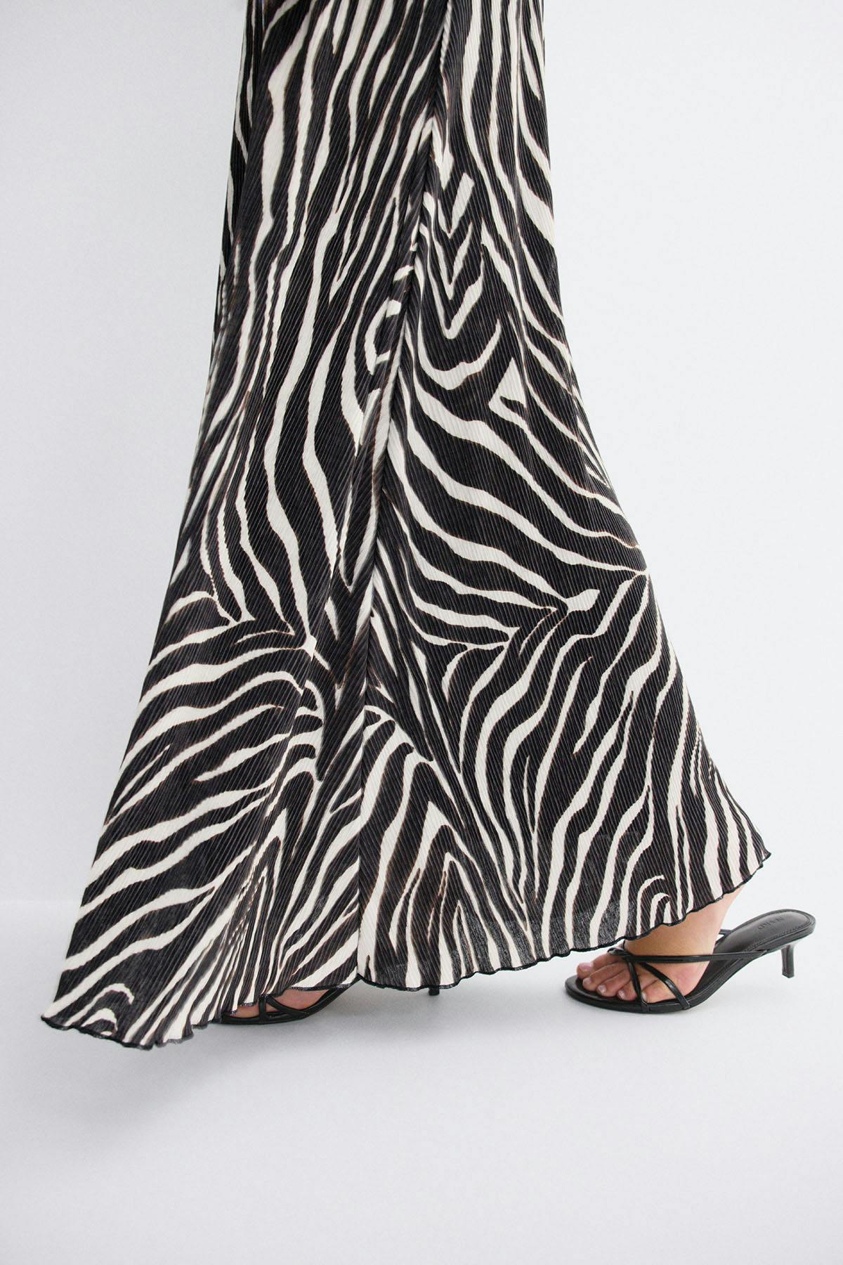 Crinkle maxi dress - Marron