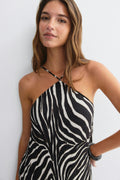 Crinkle maxi dress - Marron
