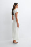 Lace detail midi dress - Blanc cassé