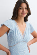 Lace detail midi dress - Blanc cassé