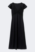 Lace detail midi dress - Noir