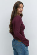 Lace detail scoop neck top - Wine tasting