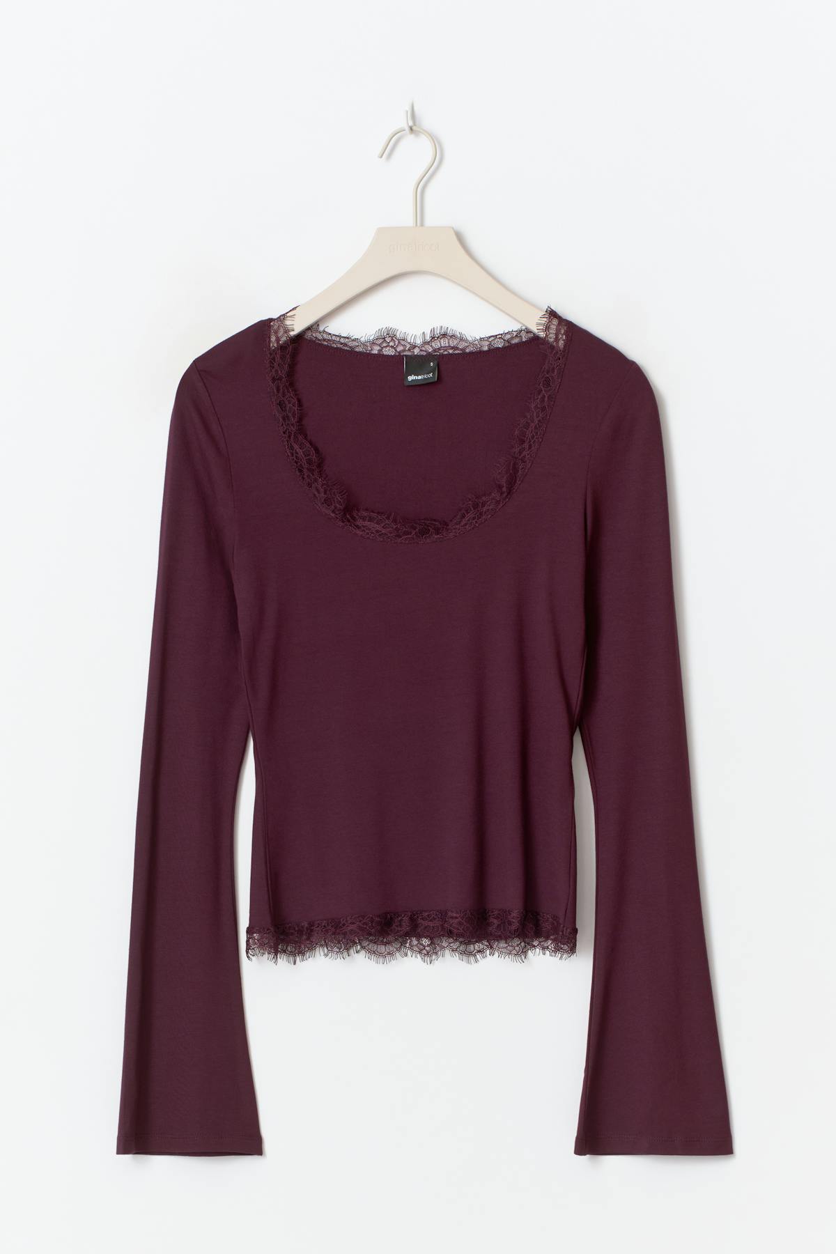 Lace detail scoop neck top - Wine tasting