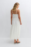 Floral corset midi dress - Blanc cassé