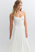 Floral corset midi dress - Blanc cassé