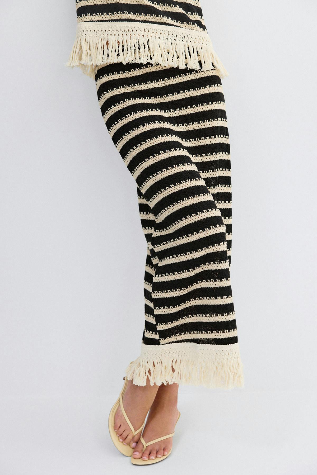 Crochet fringe skirt - Stripe
