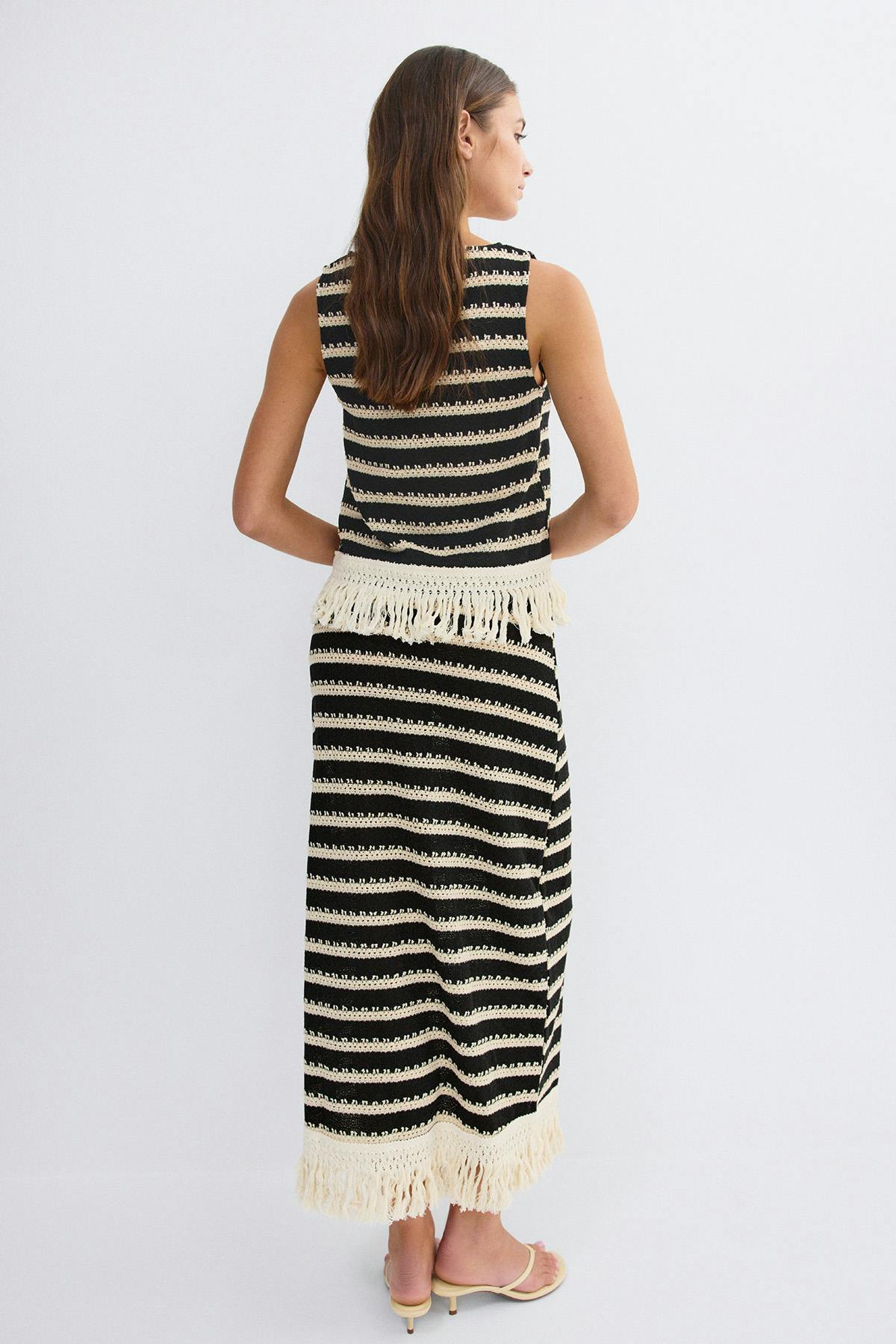 Crochet fringe skirt - Stripe