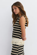 Crochet fringe top - Stripe