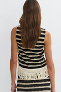 Crochet fringe top - Stripe