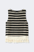 Crochet fringe top - Stripe