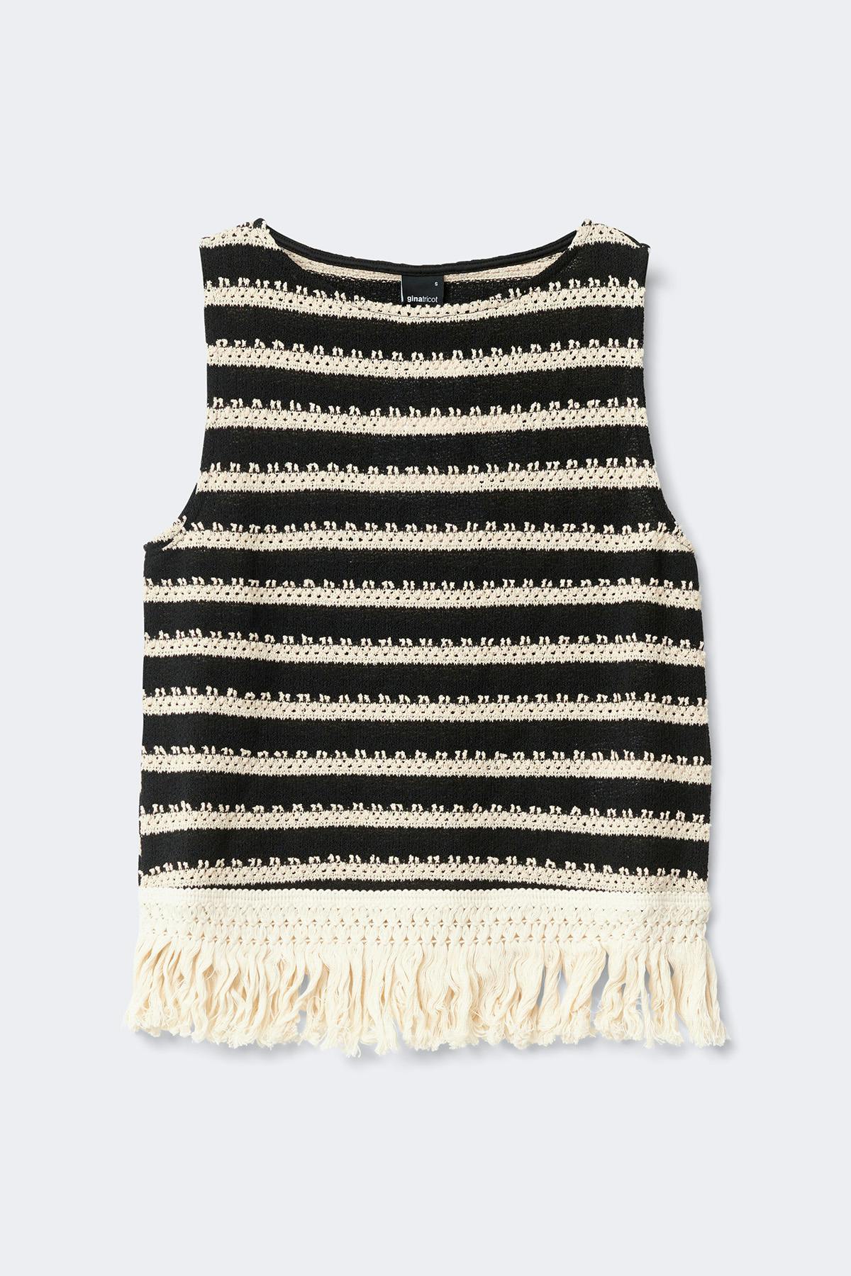 Crochet fringe top - Stripe