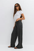 Wide leg trousers - Pink/stripe