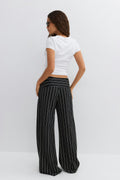 Wide leg trousers - Pink/stripe