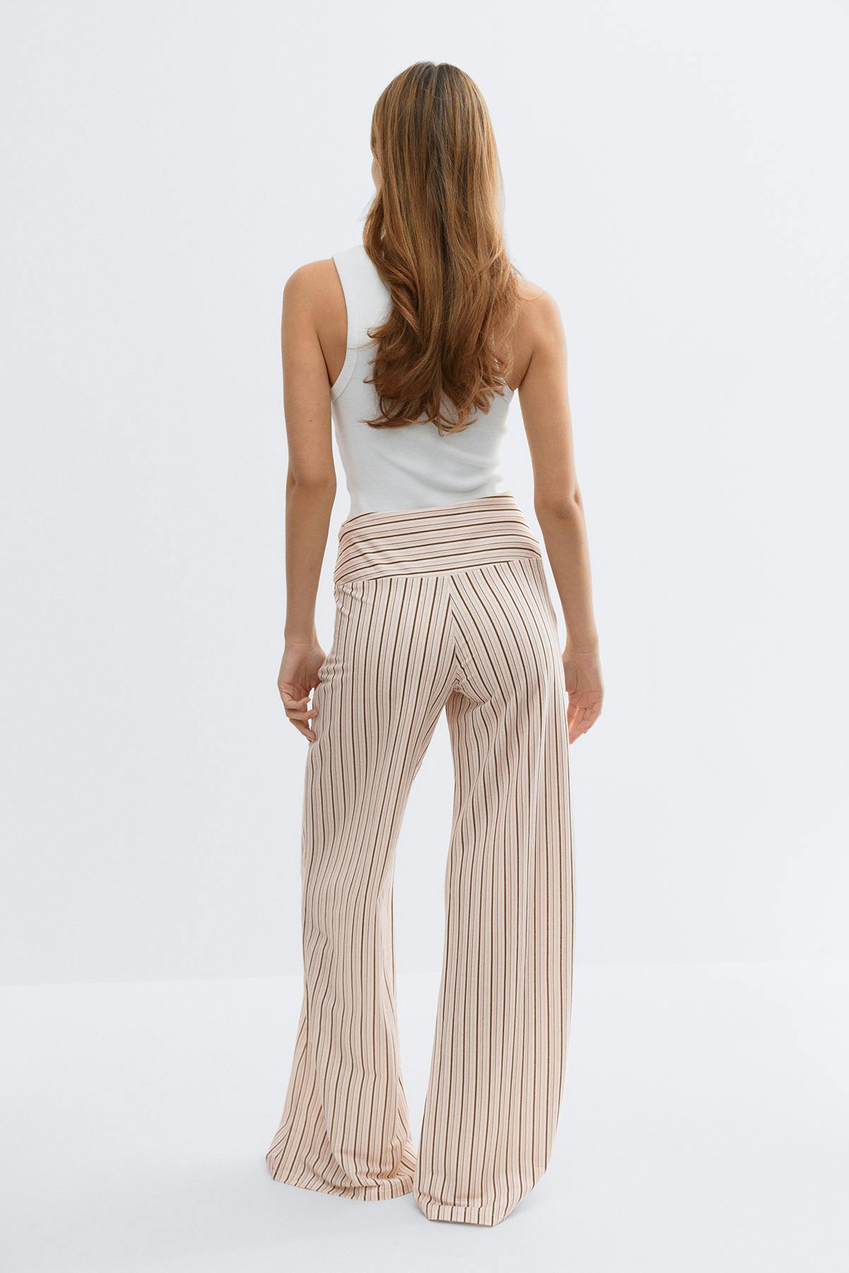 Wide leg trousers - Pink/stripe