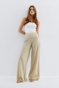 Wide leg trousers - Brown/stripe