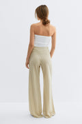 Wide leg trousers - Beige/stripe