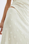 3d floral maxi skirt - Marshmallow
