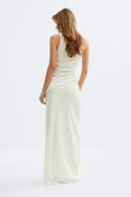 3d floral maxi skirt - Marshmallow